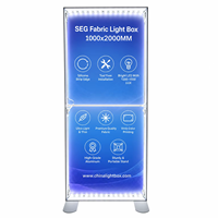 Cadre en profilé aluminium personnalisé portable, boîte à lumière LED en tissu double face, présentoir pour salon professionnel