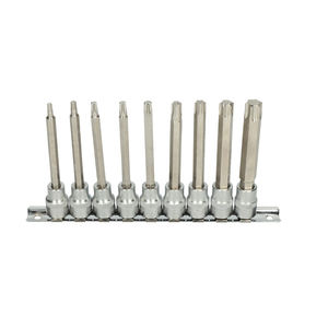 TORX 9 pièces®Tournevis à douille de qualité 3/8 \ "finition chromée T20 à T60 - Product Image 1