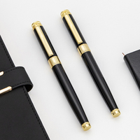 Vente en gros 0.5mm Heavy Metal Business Stylo plume avec logo personnalisé Stylo à bille noir