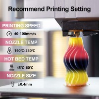 Filamento para Impresora 3D PLA de Material Virgen 100%, Degradado Arcoíris, Cambio Rápido de Color, Acabado Brillante, 330M de Longitud, Venta al Por Mayor de Fábrica