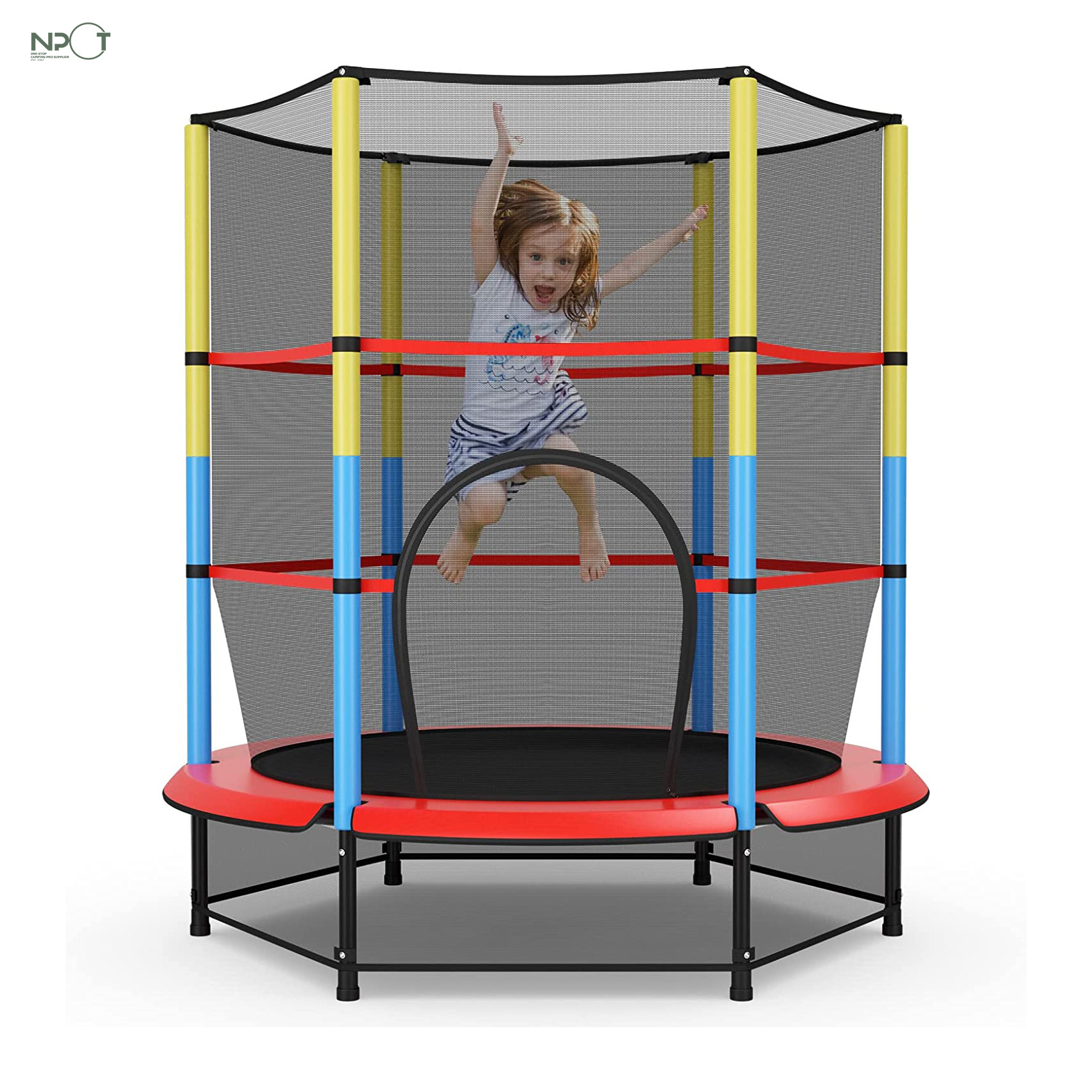 Prezzo di fabbrica OEM trampolino da giardino, trampolino per bambini con rete di sicurezza chiudibile a chiave, Fitness trampolino in acciaio fino a 45 Kg