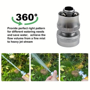 Boquilla ajustable de aluminio para manguera de jardín, cabezal de pulverización de agua de 1.2 pulgadas para riego exterior y regar plantas - Product Image 4