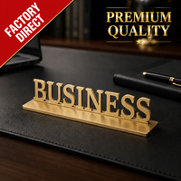 Support de logo de bureau personnalisé en métal, alliage électroplaqué 3D or rose, pour table de réception d'hôtel, faible MOQ, vente en gros directe usine