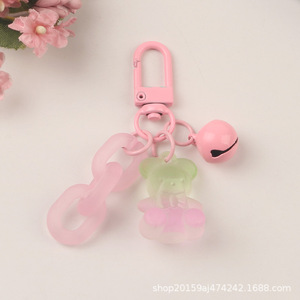 New Bear Bell <b>Car</b> Keychain Pendant Fresh Colorful Open Ring Chain Accessories Earphone Case <b>Decoration</b> - Product Image 6
