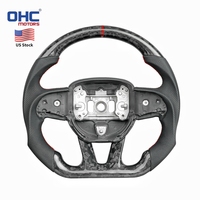 Volant en fibre de carbone forgée brillante pour Dodge Charger Challenger Durango 2015-2025 (pour Sxt/Gt/Rt/Srt) - Entrepôt USA