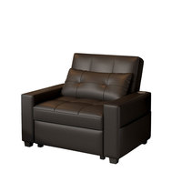 Canapé-lit inclinable en cuir, fauteuil convertible pliable pour appartement et bureau