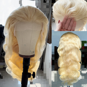 Parrucca Bionda <span class=keywords><strong>Oro</strong></span> Brasiliana da 30 Pollici con Onde Profonde e Frontale in Pizzo - Product Image 3