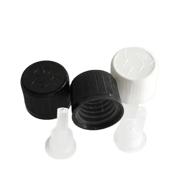 18/410 kindveilige plastic cap kind-slip plastic cap met innerlijke druppelaar uit China fabrikant