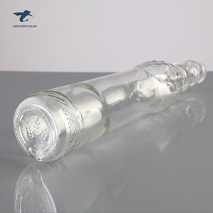 Nuevo estilo de Francia de forma exquisita en relieve 16Oz botella de vidrio para botella de tapa de plástico - Product Image 4