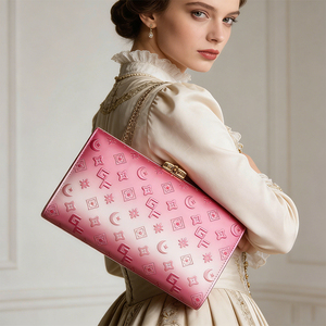Sac à bandoulière de soirée élégant de luxe de haute qualité avec chaîne, fermeture à boucle, en PU imperméable, sac de banquet professionnel léger et luxueux - Product Image 3