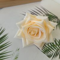 Rose artificielle d'angle en tissu de soie moderne faite à la main, tête de fleur de simulation pour décoration murale, accessoires de mariage, photographie extérieure, maison