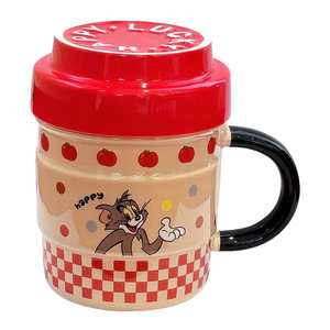 Zuo Mu Tasse en céramique Tom et Jerry avec couvercle et poignée, cadeau réutilisable pour la maison ou le bureau - Product Image 5