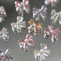 Hiasan Kuku 3D Berbentuk Pita, Rhinestone, Bunga, Batu Permata, Kristal, Perhiasan untuk Dekorasi Kuku, Perlengkapan Kerajinan Kuku