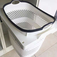 Meuble de rangement pour lave-linge avec panier à linge intégré, en PP, nouveau style chinois, pour salle de bain, séchoir à linge à chargement par le haut