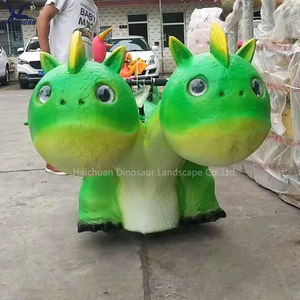 Équipement de parc d'attractions Scooter dragon <span class=keywords><strong>vert</strong></span> à deux têtes <span class=keywords><strong>Centre</strong></span> commercial Voiture pour enfants - Product Image 5