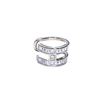 Pendientes Huggie de Latón con Zirconia en Forma de Letra H de Doble Capa, Elegantes, Sin Perforación, Accesorios de Moda para Fiestas, Venta al por Mayor Directa de Fábrica