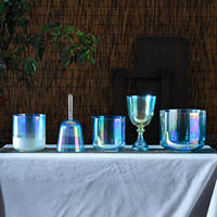 Bol chantant en cristal de quartz coloré Jinfang 432HZ/440HZ, 6-12 pouces, bol chantant d'alchimie pour la guérison sonore et la méditation