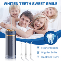 Hydropulseur rechargeable pour le nettoyage des dents avec trois buses et sac de voyage