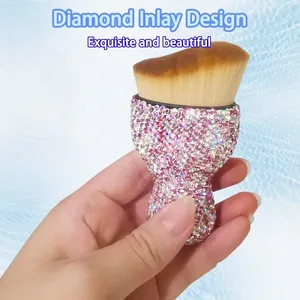 Pincel para Polvo de Uñas para Manicura, Diseño Delgado con Mango de Diamantes Brillantes, Brocha Kabuki Individual para Maquillaje y Polvo Suelto - Product Image 6