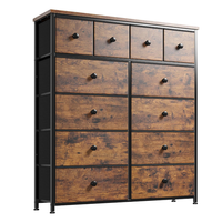 Gabinete de madera con acento Cómoda rústica Cajones de tocador altos con marco de metal resistente Gabinete de cocina para vivir
