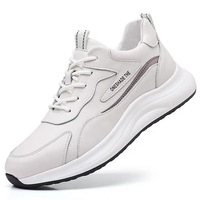 Chaussures à lacets pour hommes prêtes à être expédiées, couleur unie, rehaussantes, respirantes, à semelle épaisse, style décontracté et habillé