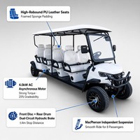 Carrito de Golf Eléctrico de 8 Plazas con Motor de CA de 4.0kW a Precio Mayorista para Distribuidores Globales