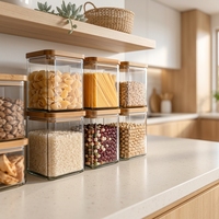Boîtes de conservation alimentaire carrées en verre borosilicate avec couvercles hermétiques en bambou, empilables et écologiques pour la rentrée scolaire