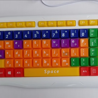 Keyboard anak-anak, desain ergonomis, banyak warna tombol besar untuk anak-anak