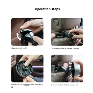 Ventilateur d'été pour voiture Mini crochet USB multifonction pour siège arrière Nouveau produit <span class=keywords><strong>Amazon</strong></span> - Product Image 4