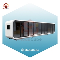 Moducube 40 pieds, maison préfabriquée de luxe moderne, type cabane, avec toilettes, bureau