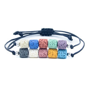 <span class=keywords><strong>Bracelet</strong></span> de perles en <span class=keywords><strong>pierre</strong></span> naturelle, en lave, pour diffuseur de parfum, <span class=keywords><strong>huile</strong></span> <span class=keywords><strong>essentielle</strong></span>, couleur mixte, réglable, bijou <span class=keywords><strong>volcanique</strong></span>, vente en gros - Product Image 2