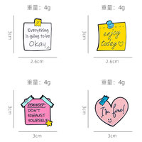 Le nouveau chaud mignon accessoires Badge dessin animé cahier coeur lettre épinglettes en gros personnalisé dur doux émail broche forme Notes