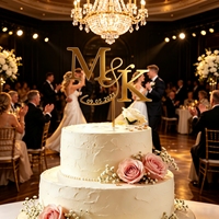 Décoration de gâteau de mariage personnalisée avec monogramme, initiales personnalisées en acrylique, souvenir de réception de mariage, décorations de dessert