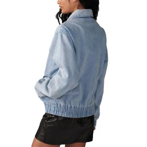 New Arrivals Wholesale Price Vintage Casual Comfortable Unisex Style Denim <b>Jacket</b> in a Light Blue Wash - Product Image 2