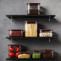 Bocaux de rangement carrés minimalistes modernes, récipients hermétiques en verre borosilicate, empilables pour le stockage des produits secs