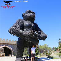 Modèle de Kingkong de gorille animatronique d'intérieur pour les parcs de trampoline d'aventure Simulation de parc à thème en métal en fibre de verre pour les maisons de jeu