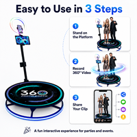 80cm Party-Kamera mit Langsamem Drehmechanismus, 360-Grad-Fotobox, Automatische Video-360-Fotobox mit Kostenloser APP, Vorrätig in USA und EU