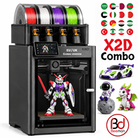 Imprimante 3D FDM automatique X2D Combo, volume d'impression 256x256x260mm, nivellement automatique USB