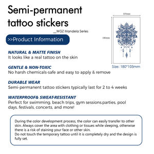 Forniture per <span class=keywords><strong>Tatuaggi</strong></span> Bxtats, Adesivi per <span class=keywords><strong>Tatuaggi</strong></span> Impermeabili all'Ingrosso, <span class=keywords><strong>Disegni</strong></span> Mandala all'Henné Indiano, Durata 15 Giorni, Tatuaggio Semi-Permanente - Product Image 5