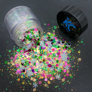 バルクスパンコール装飾のクリスマスネイルグリッター混合雪片六角形新年生分解性グリッターマニキュアアクセサリー - Product Image 6