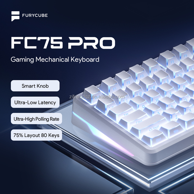 FC75 PRO Three Mode Wireless Gaming Mechanical Keyboard Smart Knob Ultra-Low Latency Ultra-High Polling Rate 75% Layout 80 Keys
