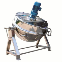 Marmite de cuisson à vapeur haute pression, cuve basculante à double enveloppe, autocuiseur électrique industriel avec agitateur motorisé pour usage commercial