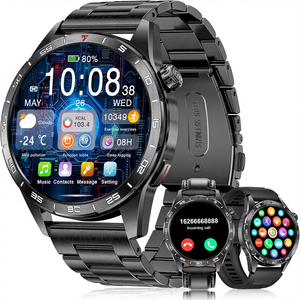 스마트 워치 남성용 (3개 스트랩) 통화 가능 1.43'' AMOLED IP68 방수 110가지 스포츠 모드 피트니스 워치 수면 모니터링 - Product Image 1