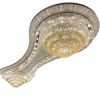 JYLIGHTING Lustre LED en cristal de luxe sur mesure pour grands projets, plafonds hauts, villas, halls d'hôtel, salles de banquet