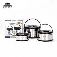 Ensemble de 3 casseroles isothermes en acier inoxydable, chauffe-plats de luxe, cuiseur thermique à double paroi, récipient de stockage alimentaire