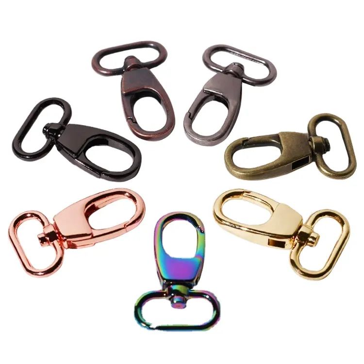Wholesale oval rings swivel lobster clasps clips metal snap hook spring bags purse hook hardware