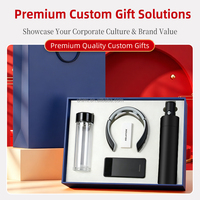 Ensemble cadeau d'entreprise personnalisé avec logo, essentiels de voyage, gobelet en verre, parapluie, masseur cervical, batterie externe, ensemble cadeau pour employés d'entreprise