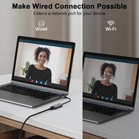 Adaptor Internet Gigabit Ethernet SYONG USB 3.0 ke 10/100/1000 Gigabit, Kompatibel untuk Laptop, Tablet, PC Windows 11/10/8, MacOS