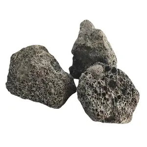 Aquarium Stones Decor Rock Goldstone Schwarzer roter Vulkans tein