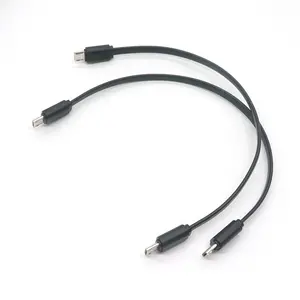 Cabo de extensão micro usb macho para micro usb, cabo de extensão liso de 20cm com bico para dados otg